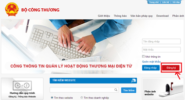 HƯỚNG DẪN ĐĂNG KÝ WEBSITE VỚI BỘ CÔNG THƯƠNG